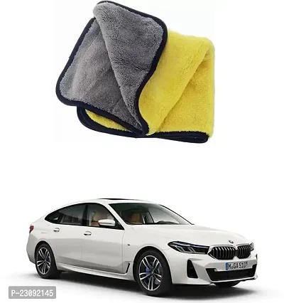 BHAVNISH Car Washing Cloth/Microfiber Cloth/Towel/Cleaning Cloth (Yellow) Pack Of 1,(400 GSM) For BMW 6 Series