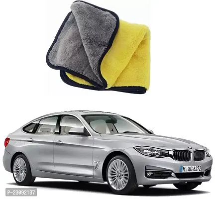 BHAVNISH Car Washing Cloth/Microfiber Cloth/Towel/Cleaning Cloth (Yellow) Pack Of 1,(400 GSM) For BMW 3 Series GT