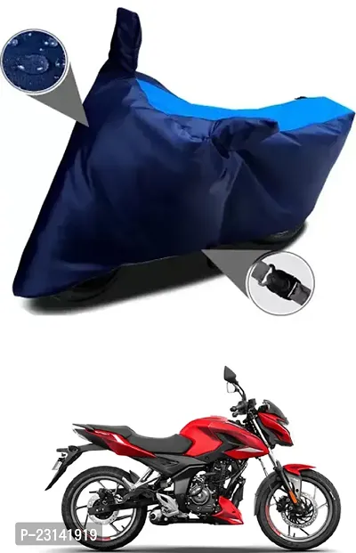 RONISH Waterproof Two Wheeler Cover (Black,Blue) For Bajaj Pulsar P150_t55-thumb0