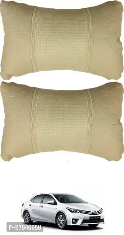 Stylish Car Neckrest Pillow Football Design Beige For Toyota Altis-thumb0