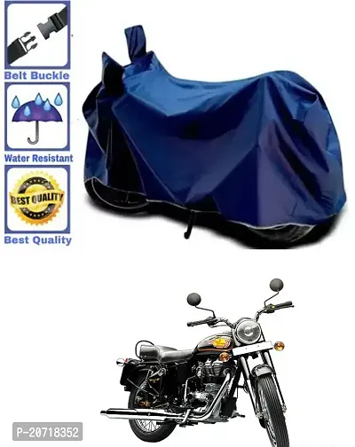 RONISH Waterproof Bike Cover/Two Wheeler Cover/Motorcycle Cover (Navy Blue) For Royal Enfield Bullet 350 Twinspark