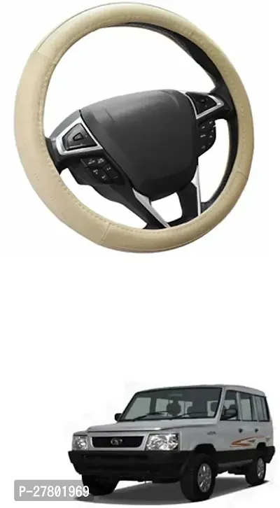 Designer Car Steering Cover Round Beige For Tata Victa