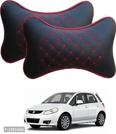 Stylish Car Neckrest Pillow Diamond Print Black For Maruti Suzuki SX4-thumb0