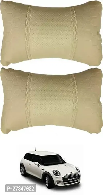 Stylish Car Neckrest Pillow Football Design Beige For Universal For Car Cooper