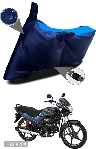 RONISH Waterproof Two Wheeler Cover (Black,Blue) For Hero Passion Plus_t46