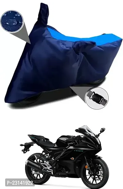 RONISH Waterproof Two Wheeler Cover (Black,Blue) For Yamaha YZF-R15 V3 New BS6_t57