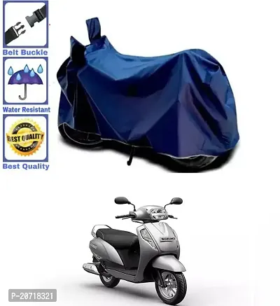 RONISH Waterproof Bike Cover/Two Wheeler Cover/Motorcycle Cover (Navy Blue) For Suzuki Access 125