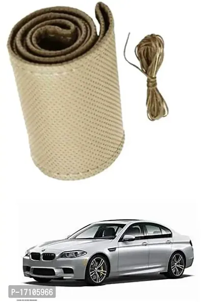 Car Stering Cover Hand Stiched Beige For M5