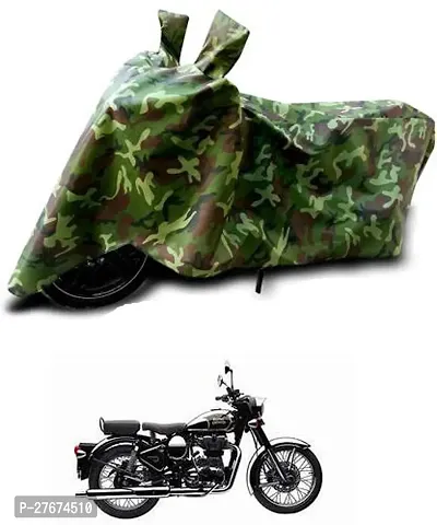 Dust and Water Resistant  Polyester Royal Enfield Oma Star Classic Chrome Bike Cover-thumb0