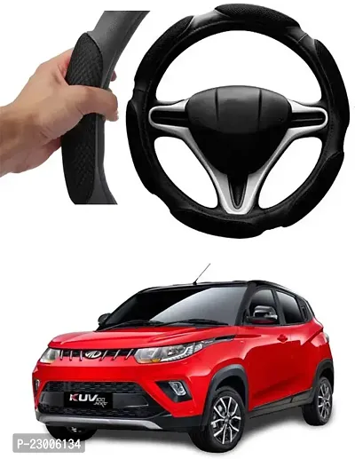 Car Better Grip Black Steering Wheel Cover (Slip-in) For Mahindra E-KUV100