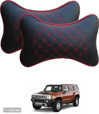 Stylish Car Neckrest Pillow Diamond Print Black For Universal For Car Hummer H3