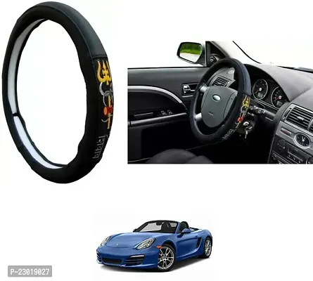 RONISH Exclusive Ring Type Car Steering Wheel Cover (Om Namah Shivay) Black For Universal For Car Boxster