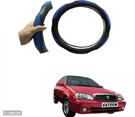 RONISH Car Steeing Cover/Black,Blue Steering Cover For Maruti Suzuki Esteem