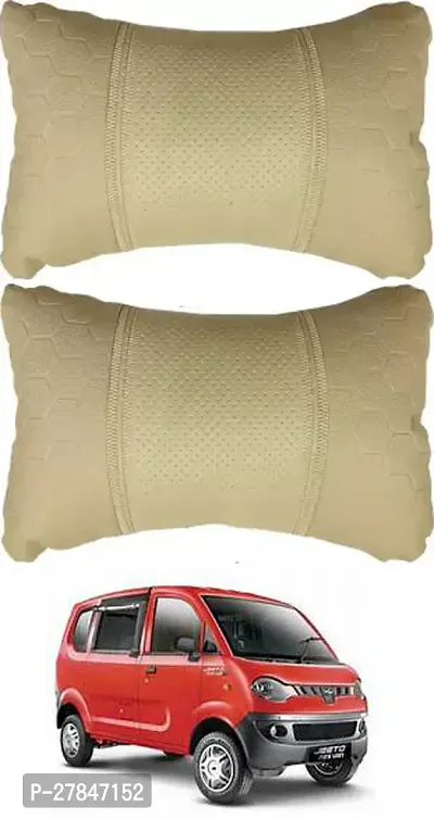 Stylish Car Neckrest Pillow Football Design Beige For Mahindra Jeeto