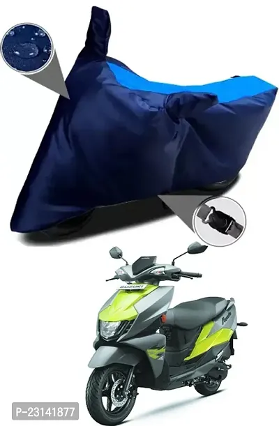 RONISH Waterproof Two Wheeler Cover (Black,Blue) For Suzuki Avenis 125_t15