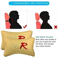 RONISH Beige Leatherite Type R Print Car Cushion (Set of 2) for Mercedes Benz S300-thumb1