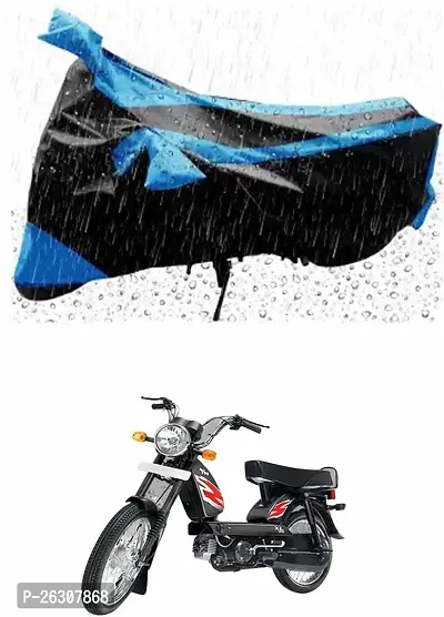 RONISH Two Wheeler Cover (Black,Blue) Fully Waterproof For TVS XL Super