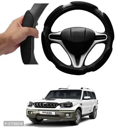 Car Steering Cover Black 6G Skidproof For Mahindra Bolero Facelift-thumb0