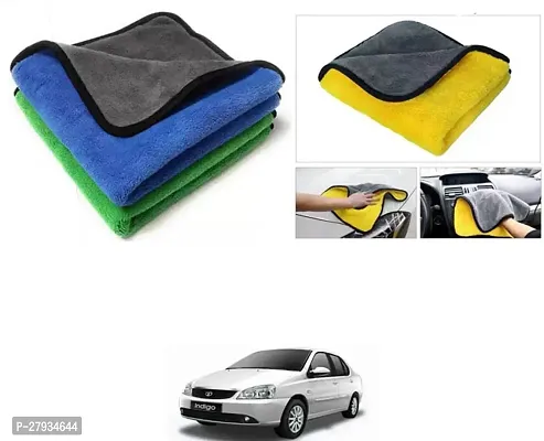 Car Cleaning Microfiber Cloth Pack Of 2 Multicolor For Tata Indigo XL-thumb0