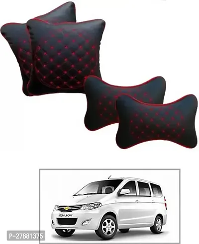 Car Neckrest Pillow Black Red Set Of 4 For Chevrolet Enjoy