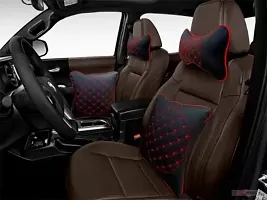 Car Neckrest Pillow Black Red Set Of 4 For Maruti Suzuki Eeco-thumb1