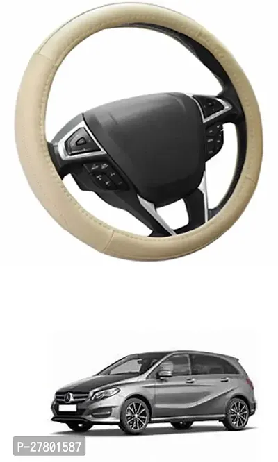 Designer Car Steering Cover Round Beige For Mercedes Benz B-Class-thumb0