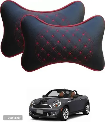 Stylish Car Neckrest Pillow Diamond Print Black For Universal For Car Cooper S-thumb0