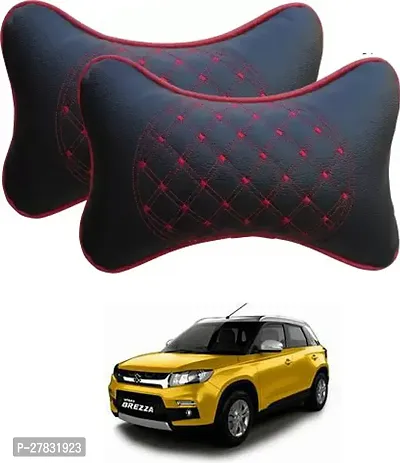 Stylish Car Neckrest Pillow Diamond Print Black For Maruti Suzuki Vitara Brezza