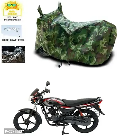 Designer Bike Body Cover Jungle Green For Bajaj Platina 125