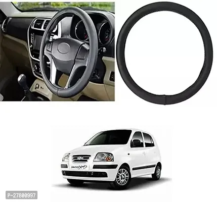 Designer Car Steering Cover Round Black For Hyundai Santro Xing