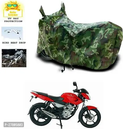 Designer Bike Body Cover Jungle Green For Bajaj Pulsar 135 Ls Dts-I-thumb0