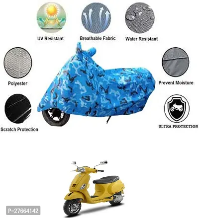 Stylish Blue Polyester Vespa Vespa SXL 150 Bike Cover-thumb0