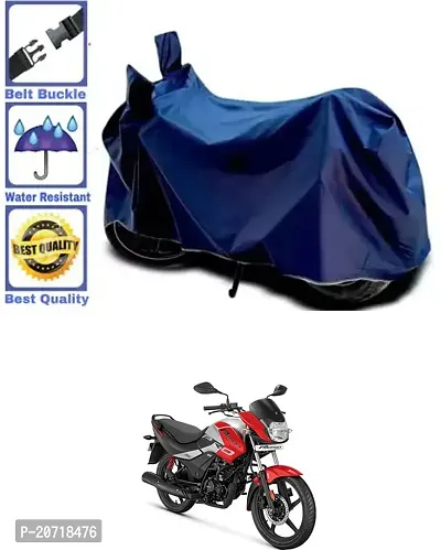 RONISH Waterproof Bike Cover/Two Wheeler Cover/Motorcycle Cover (Navy Blue) For Hero Passion Pro i3S-thumb0