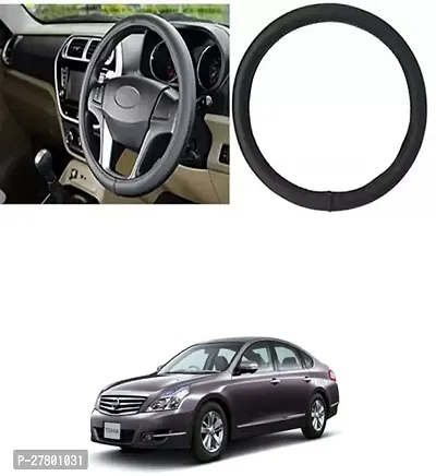 Designer Car Steering Cover Round Black For Nissan Teana-thumb0