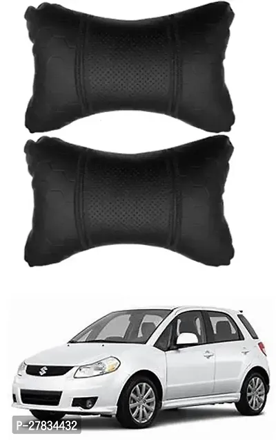 Comfortable Car Neckrest Pillow Black Football Design For Maruti Suzuki Sx4-thumb0