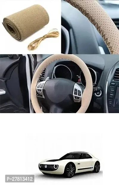 Stylish Car Steering Cover Beige Stiching  For Honda Sports EV