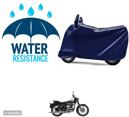 Classic Plain Two Wheeler Cover Blue For Royal Enfield Bullet Trials 350-thumb0