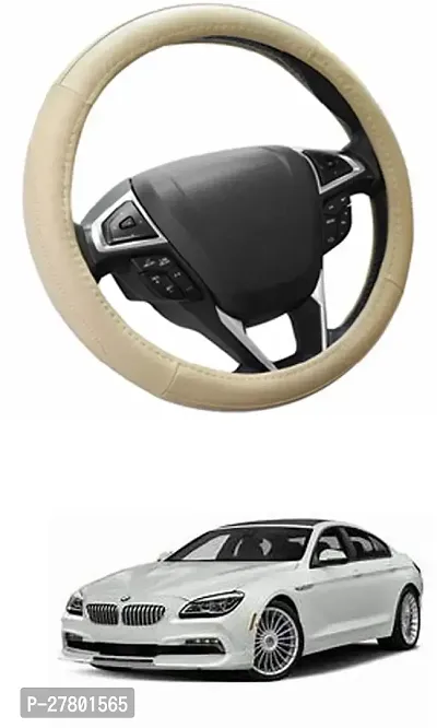 Designer Car Steering Cover Round Beige For Bmw Alpina B6