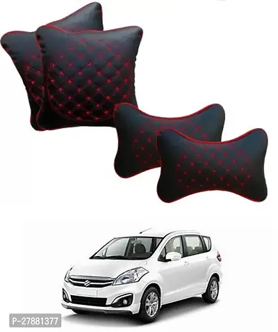 Car Neckrest Pillow Black Red Set Of 4 For Maruti Suzuki Ertiga
