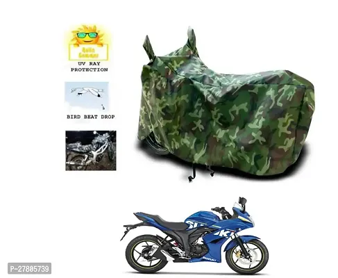 Designer Bike Body Cover Jungle Green For Suzuki Gixxer Sf-thumb0