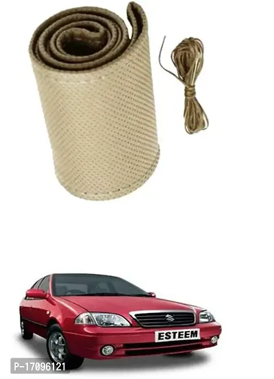 Car Stering Cover Hand Stiched Beige For Esteem-thumb0