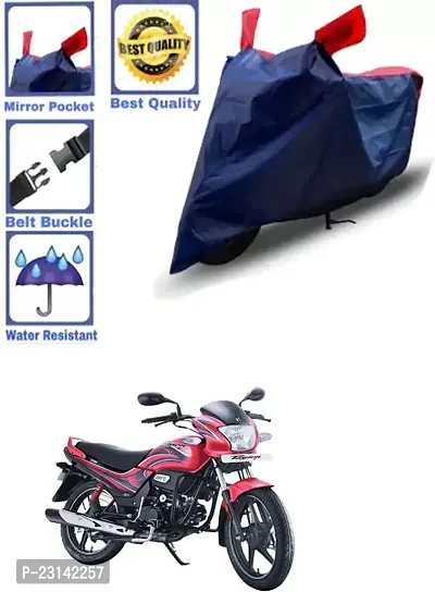 RONISH Waterproof Two Wheeler Cover (Black,Red) For Hero Passion Plus_k45