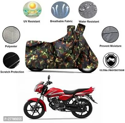 Beautiful TVS Phoenix 1 Pcs Sky Blue Jungle Print Bike Body Cover