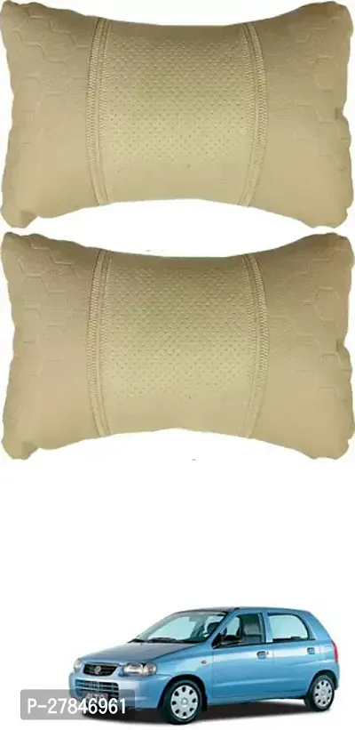 Stylish Car Neckrest Pillow Football Design Beige For Maruti Suzuki Alto