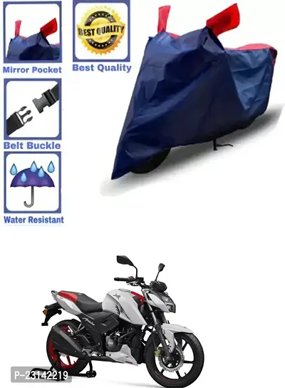 RONISH Waterproof Two Wheeler Cover (Black,Red) For TVS Apache RTR 160 4V_k12-thumb0