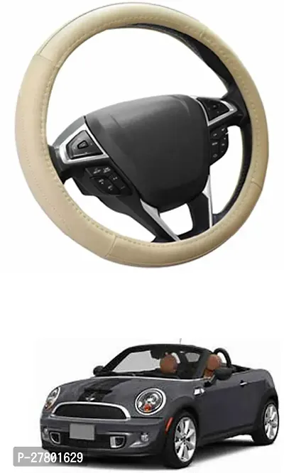 Designer Car Steering Cover Round Beige For Universal For Car Cooper S