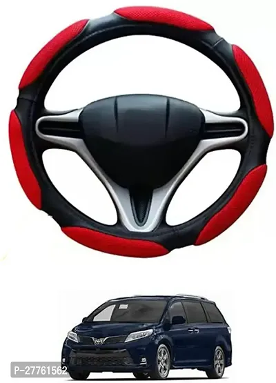 Car Steering Cover Red Black 6G Better Grip For Toyota Siena