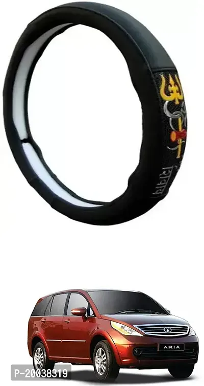 RONISH Exclusive Ring Type Car Steering Wheel Cover (Om Namah Shivay) Black For Tata Aria