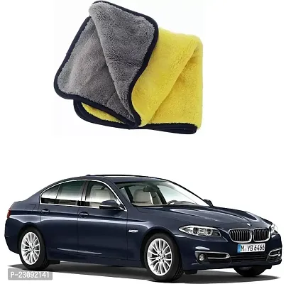 BHAVNISH Car Washing Cloth/Microfiber Cloth/Towel/Cleaning Cloth (Yellow) Pack Of 1,(400 GSM) For BMW 5 Series 525d