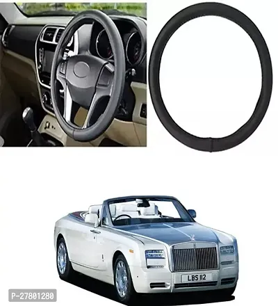 Designer Car Steering Cover Round Black For Rolls Royce Drophead Coupe-thumb0